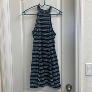 HOLLISTER Striped Halter Skater Dress - Medium